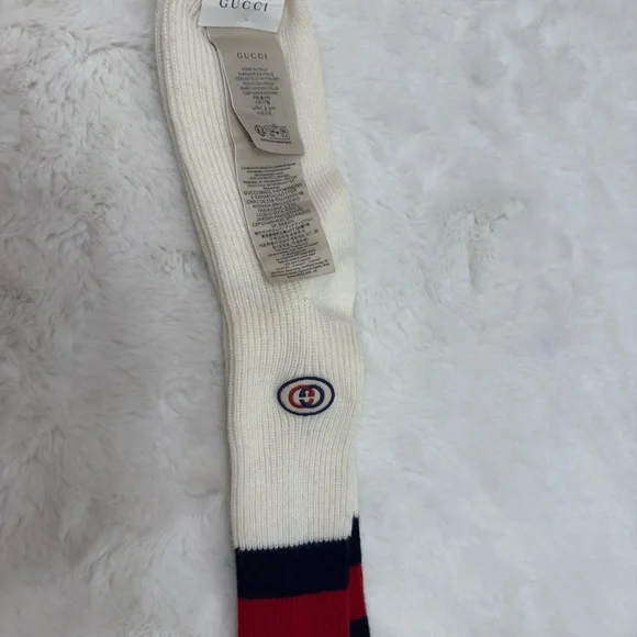 Gucci Cream and Black Ribbed socks with Logo Detail - Picture 5 of 5